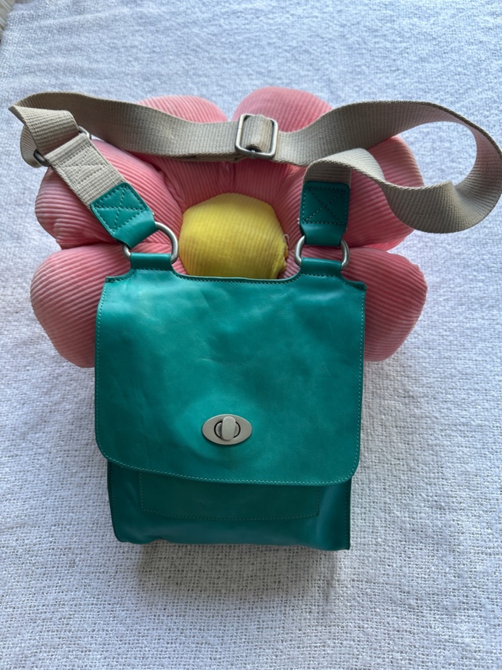 Bo Bo bags Leather Crossbody with Adjustable Canvas Strap
